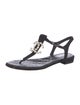 Chanel Interlocking CC Logo Suede T-Strap Sandals
