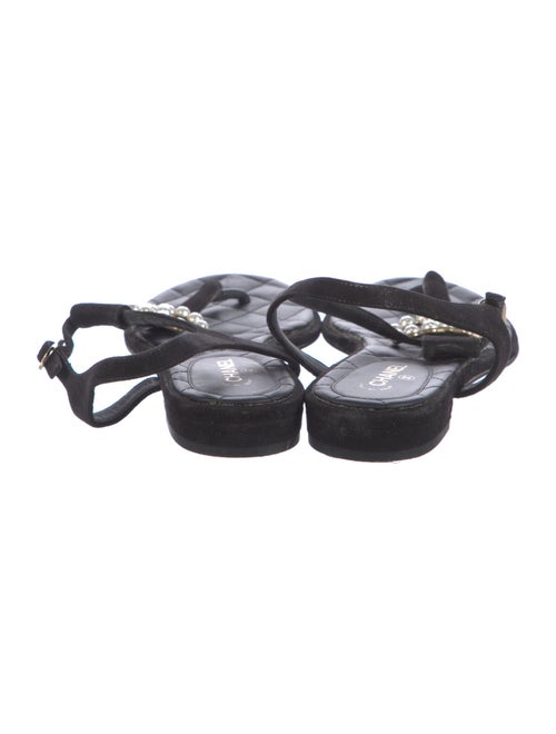 Chanel Interlocking CC Logo Suede T-Strap Sandals