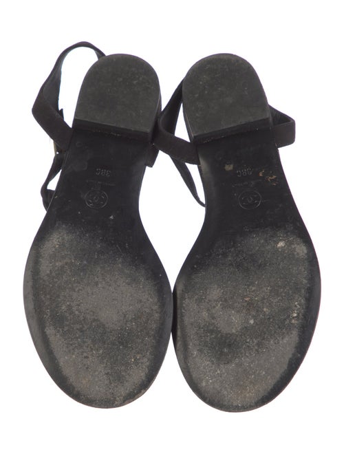 Chanel Interlocking CC Logo Suede T-Strap Sandals