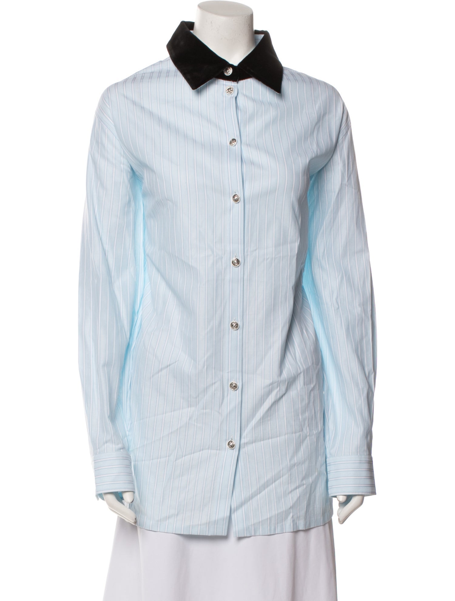 Chanel 2022 Striped Button-Up Top