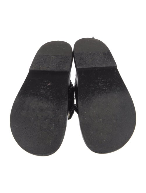 Chanel Interlocking CC Logo Leather Slides