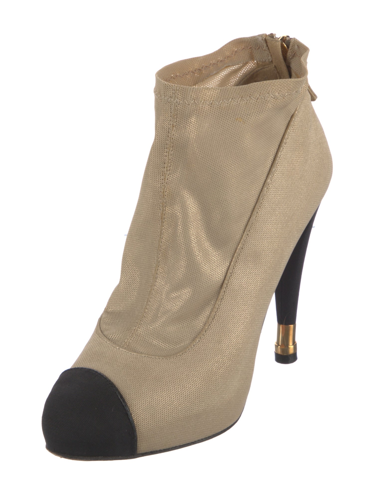 Chanel Interlocking CC Logo Mesh Boots