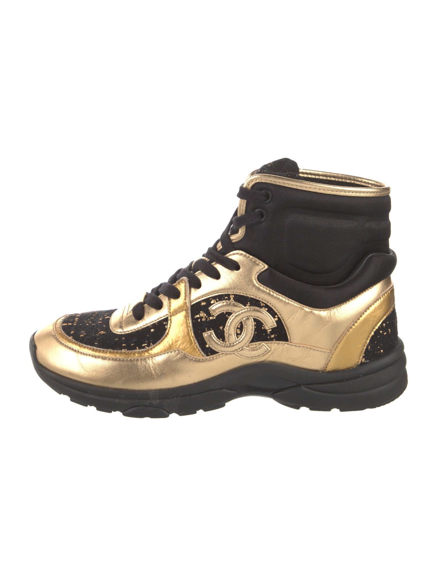 Chanel 2019 Interlocking CC Logo Wedge Sneakers