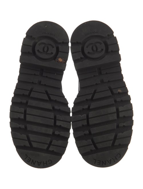 Chanel Interlocking CC Logo Leather Combat Boots