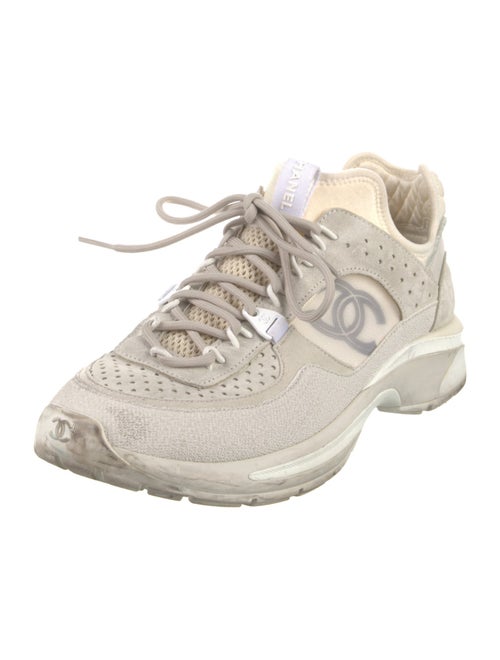 Chanel Interlocking CC Logo Suede Sneakers
