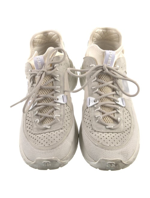 Chanel Interlocking CC Logo Suede Sneakers