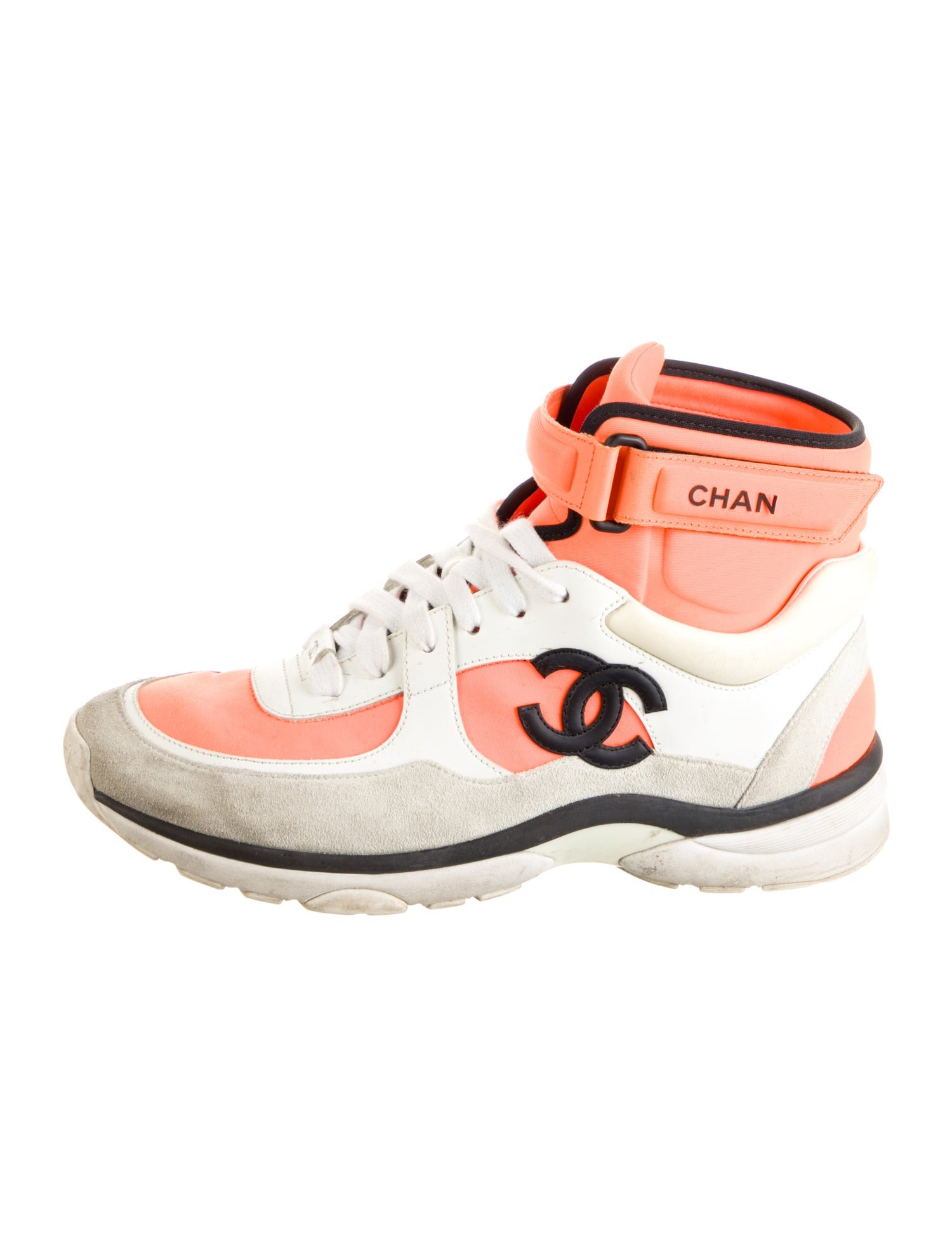 Chanel Interlocking CC Logo Suede Sneakers