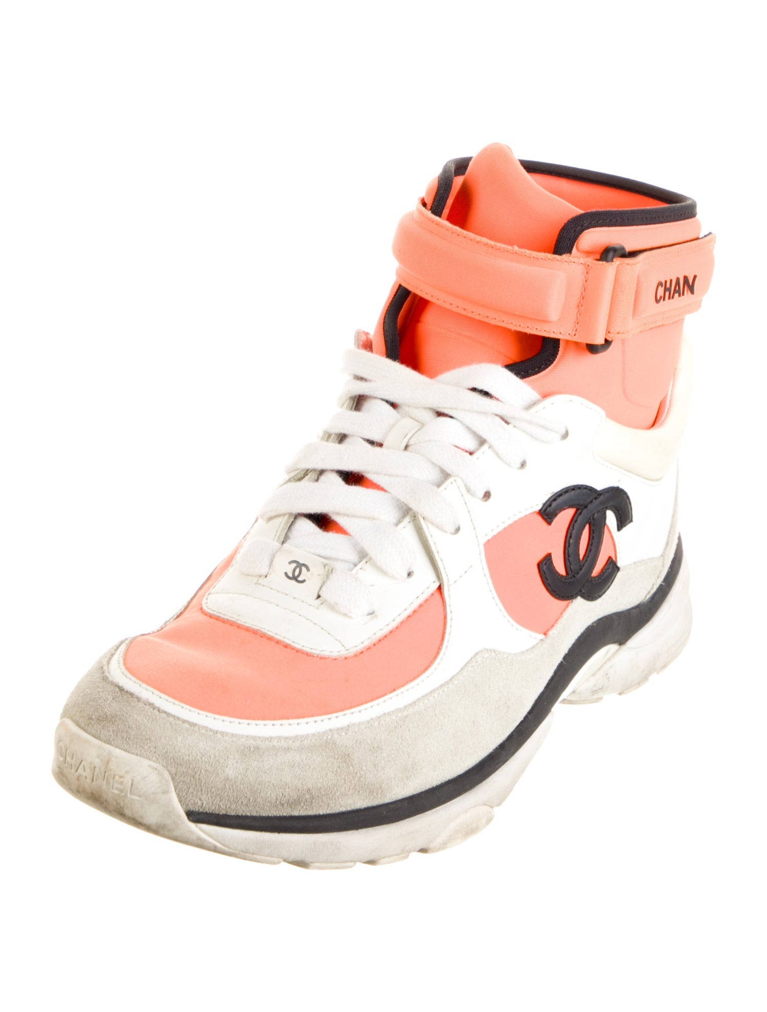 Chanel Interlocking CC Logo Suede Sneakers
