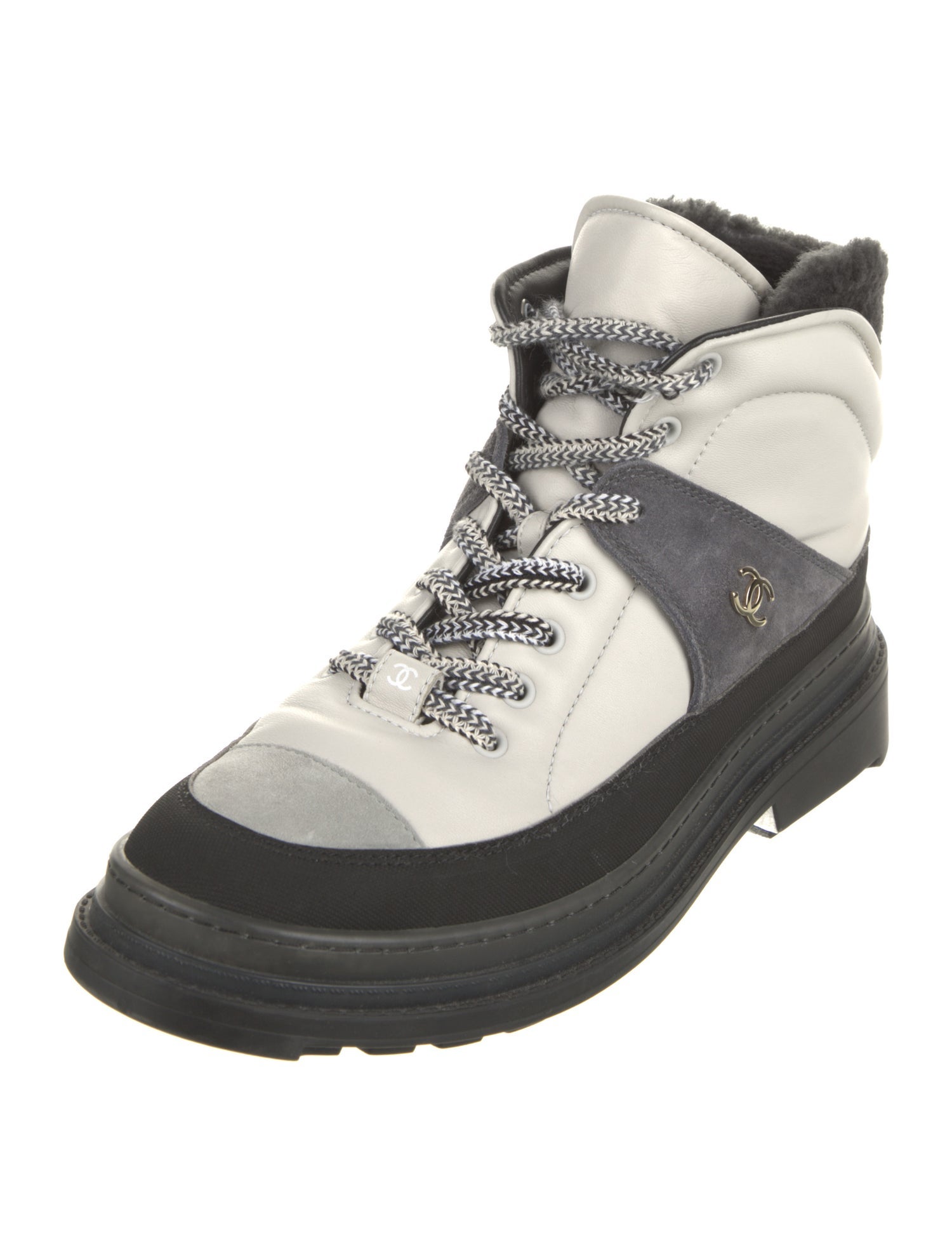 Chanel 2021 Interlocking CC Logo Lace-Up Boots