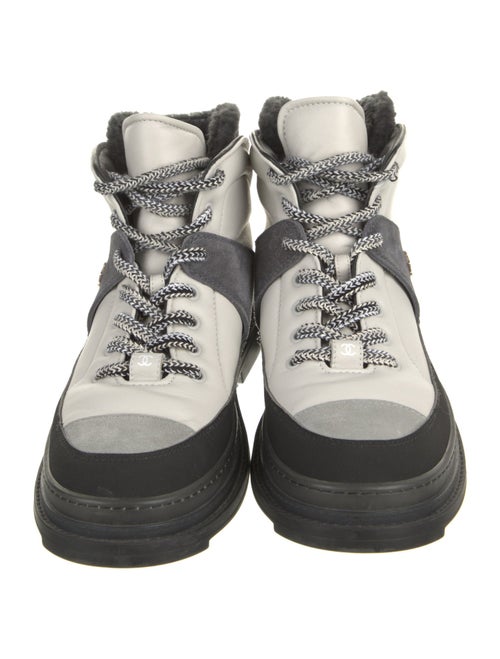 Chanel 2021 Interlocking CC Logo Lace-Up Boots