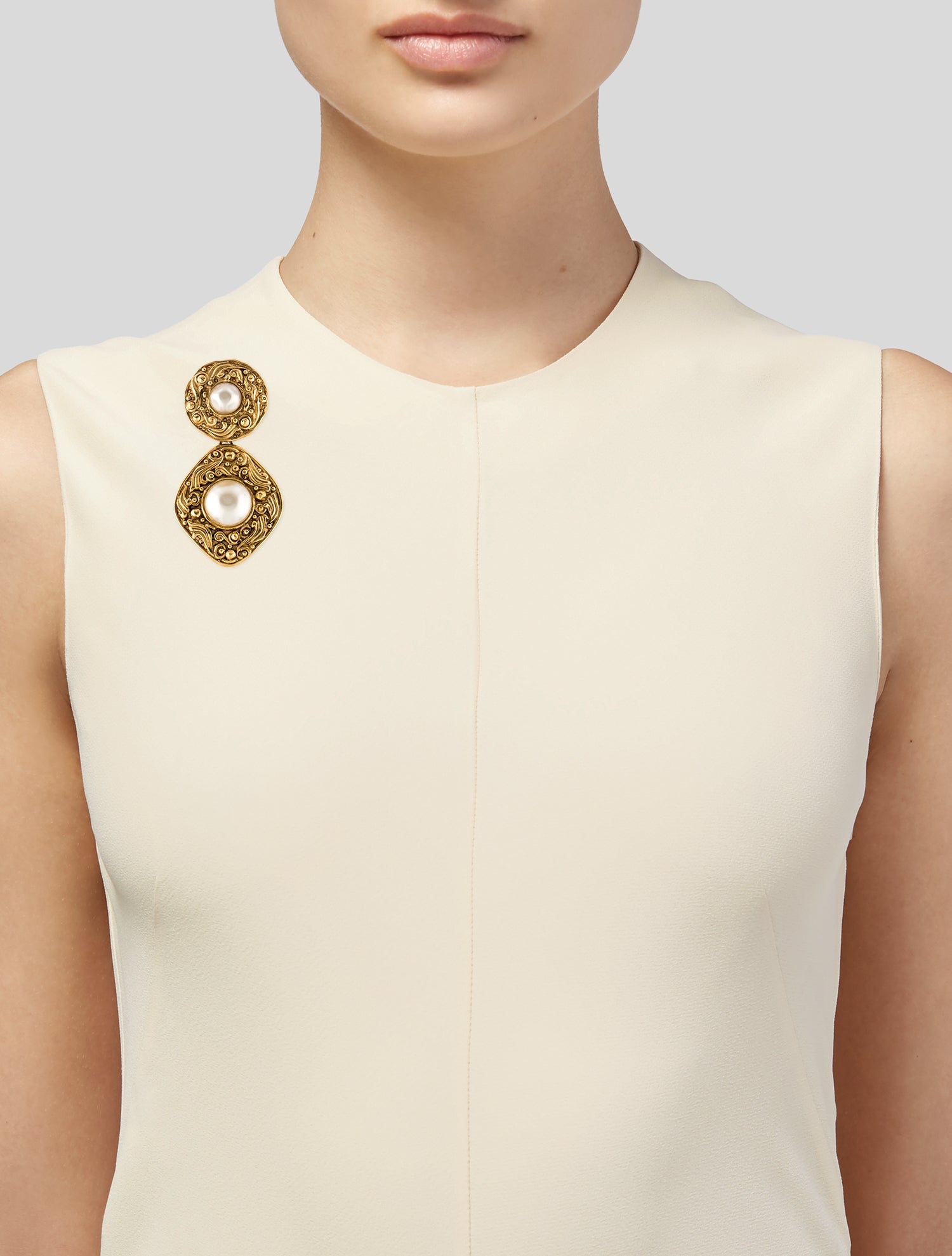 Chanel Vintage Faux Pearl Brooch