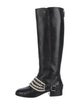 Chanel Interlocking CC Logo Leather Riding Boots