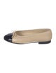 Chanel Interlocking CC Logo Leather Ballet Flats