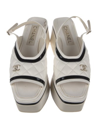 Chanel 2023 Interlocking CC Logo Slingback Sandals