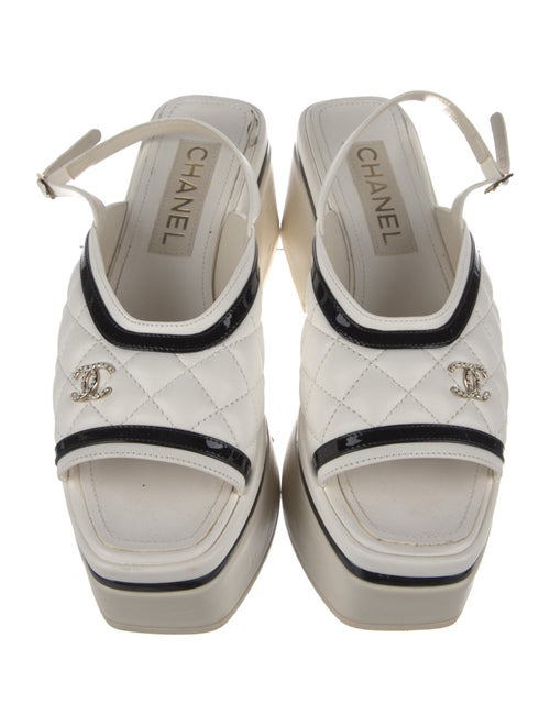 Chanel 2023 Interlocking CC Logo Slingback Sandals