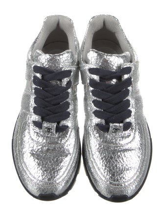 Chanel Interlocking CC Logo Leather Sneakers