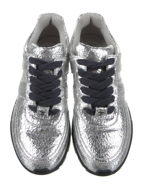 Chanel Interlocking CC Logo Leather Sneakers