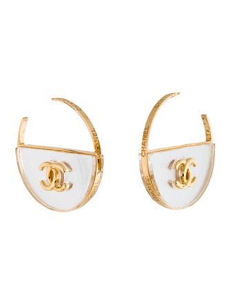 Chanel 2023 Resin CC Hoop Earrings