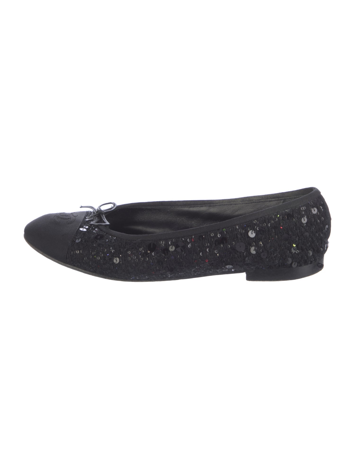 Chanel Interlocking CC Logo Tweed Ballet Flats