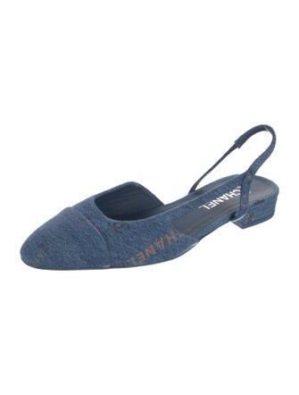 Chanel 2022 Interlocking CC Logo Slingback Flats