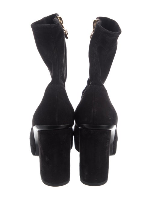 Chanel Interlocking CC Logo Suede Boots