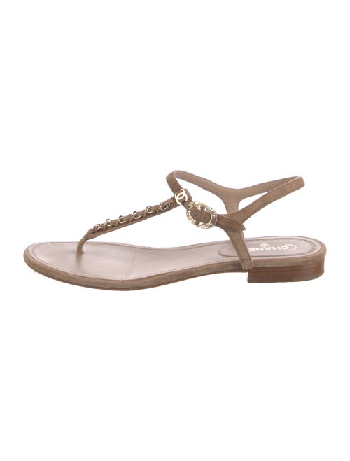 Chanel 2020 Interlocking CC Logo T-Strap Sandals