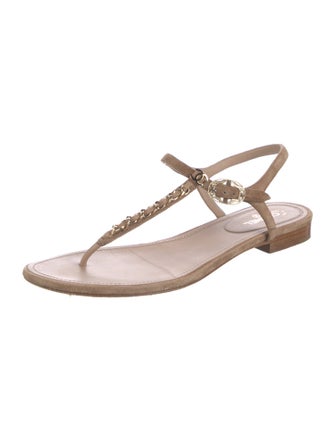 Chanel 2020 Interlocking CC Logo T-Strap Sandals