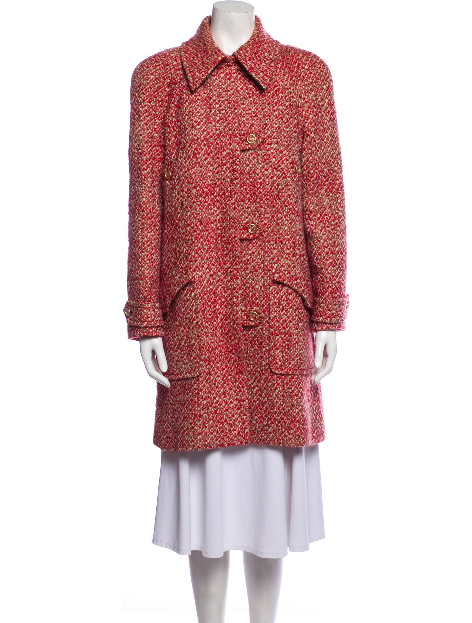Moschino Couture Shoe Print Knee-Length Coat - Grey Coats