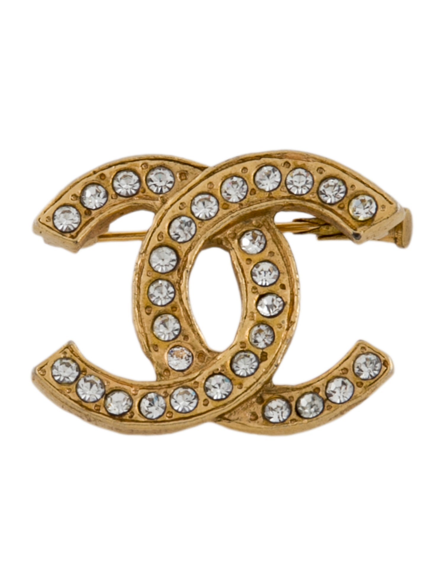 Chanel Vintage Strass CC Pin Brooch