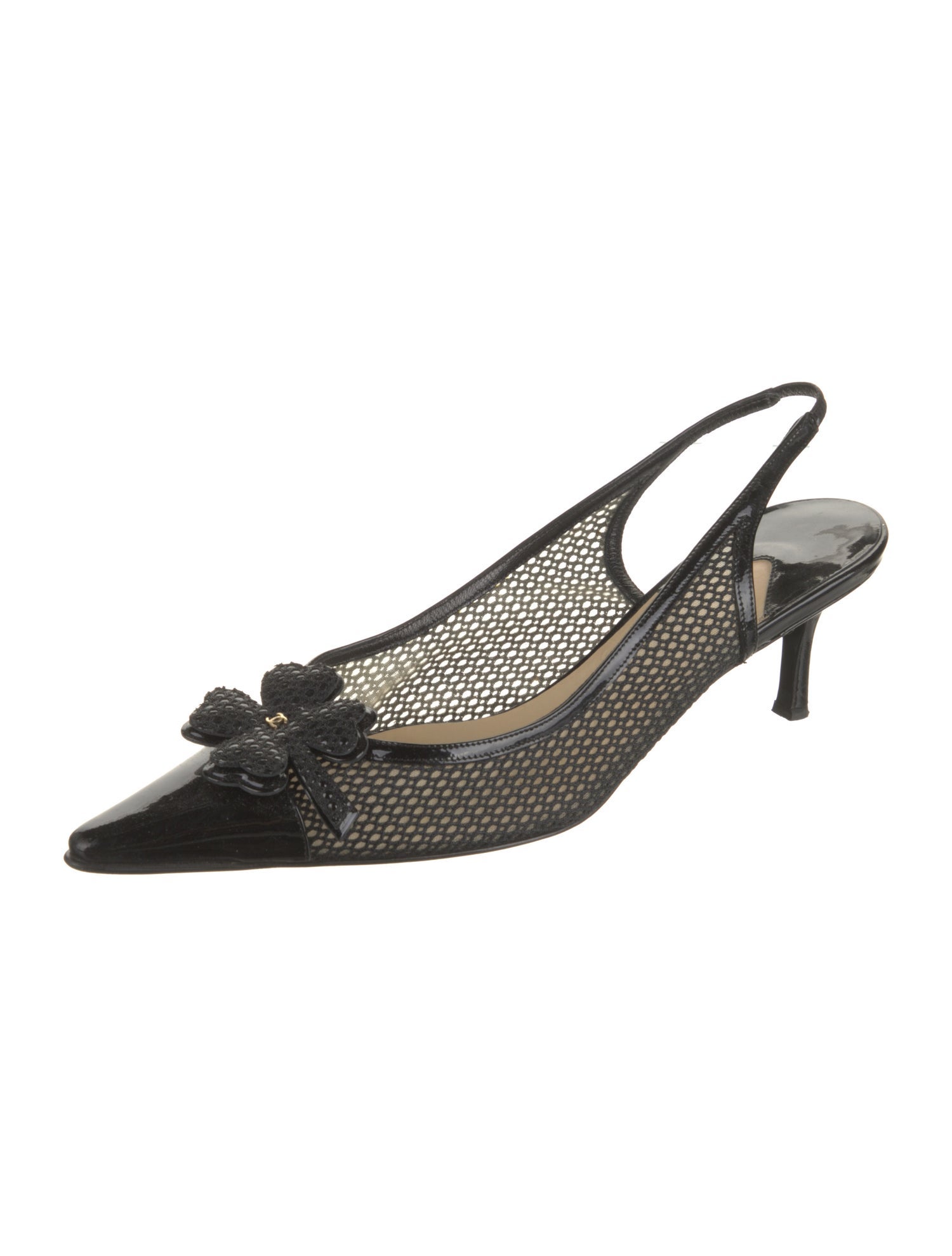 Chanel 2005 Interlocking CC Logo Slingback Pumps