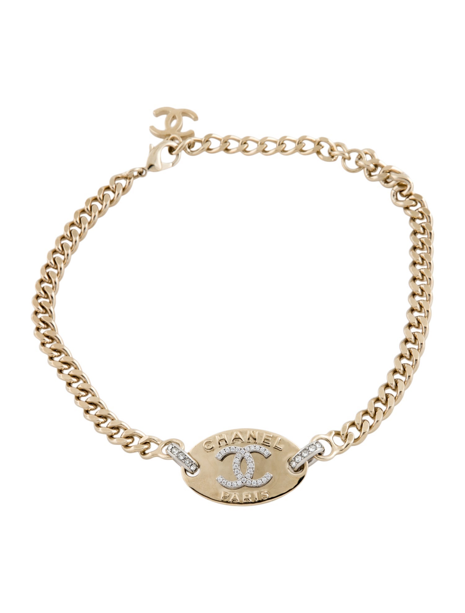 Chanel 2022 Strass CC Choker Necklace