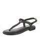 Chanel Interlocking CC Logo Lambskin T-Strap Sandals