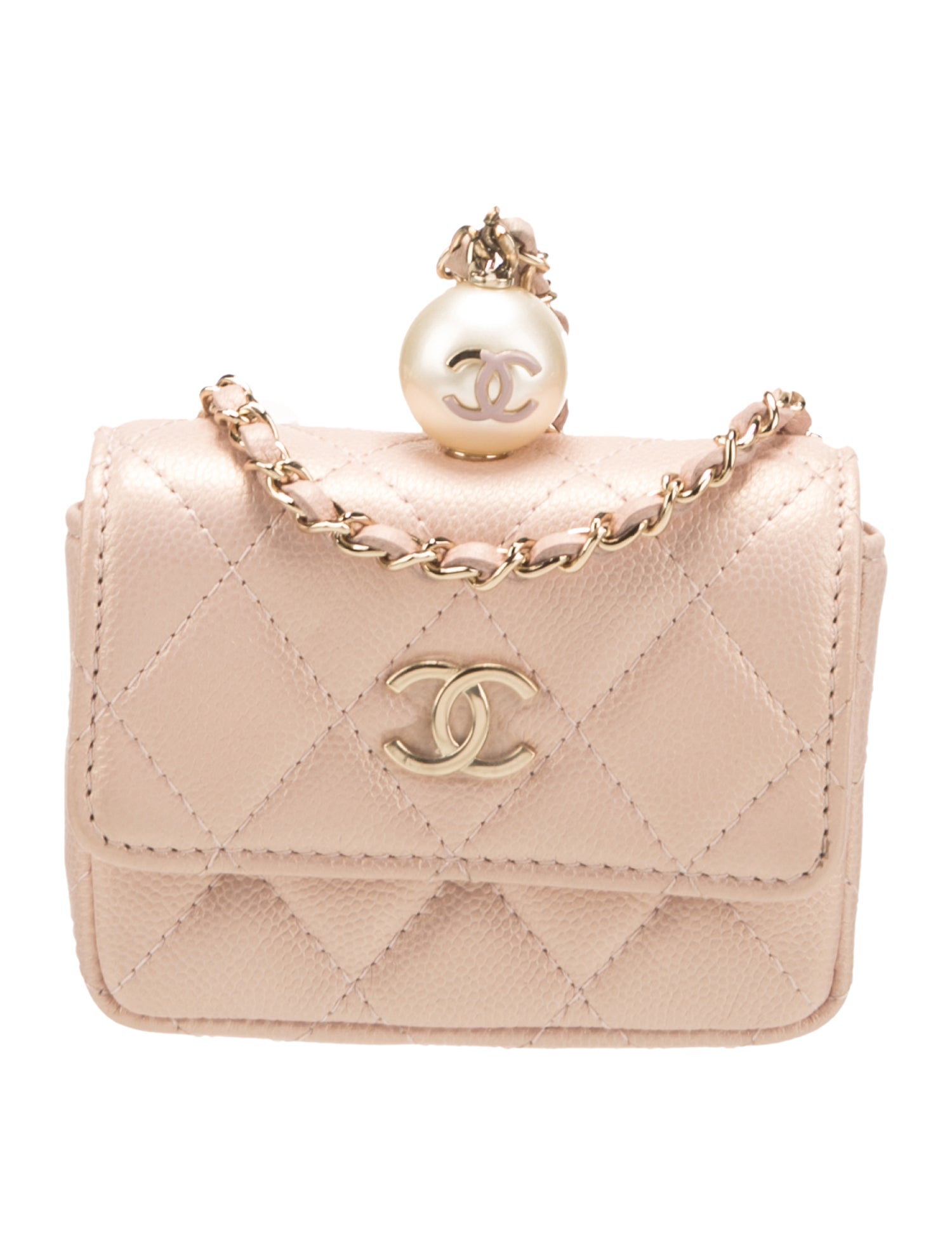 Chanel Pearl on Top Coin Purse w/ Chain