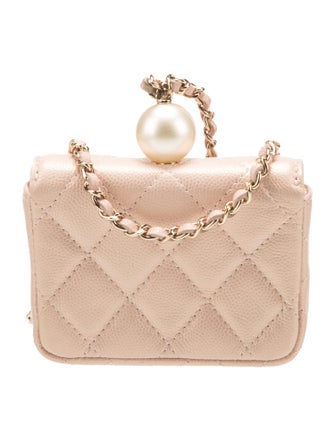 Chanel Pearl on Top Coin Purse w/ Chain
