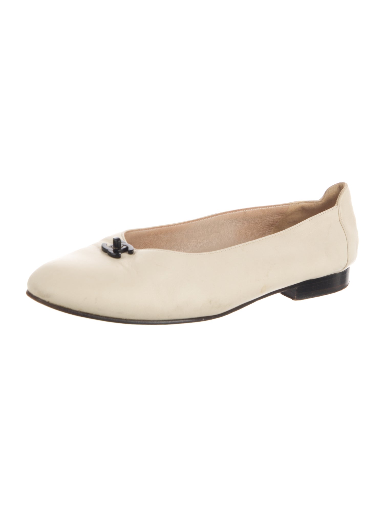 Chanel Vintage Interlocking CC Logo Ballet Flats
