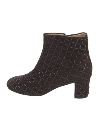 Chanel Interlocking CC Logo Suede Boots