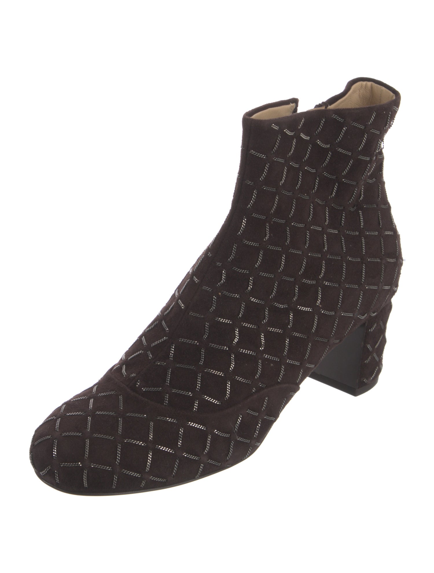 Chanel Interlocking CC Logo Suede Boots