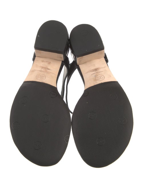 Chanel Interlocking CC Logo Leather T-Strap Sandals