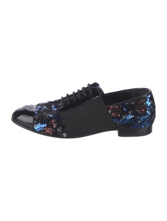 Chanel Interlocking CC Logo Sequins Oxfords