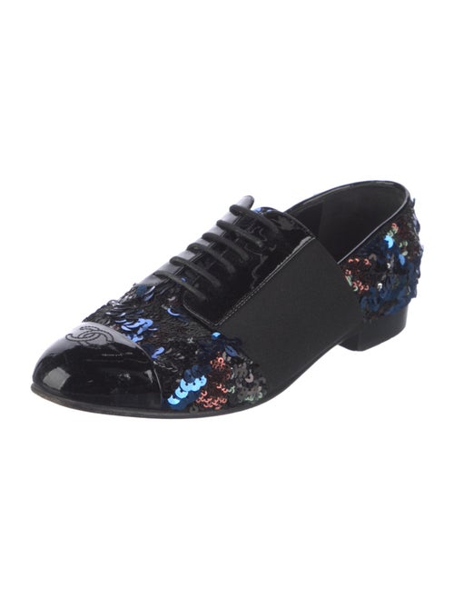 Chanel Interlocking CC Logo Sequins Oxfords
