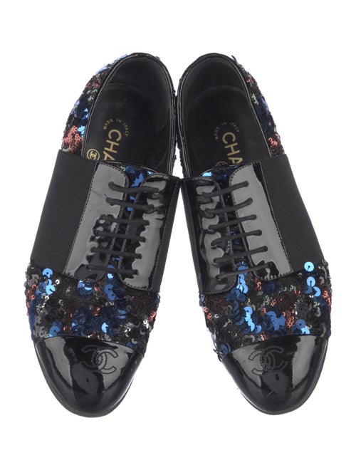 Chanel Interlocking CC Logo Sequins Oxfords