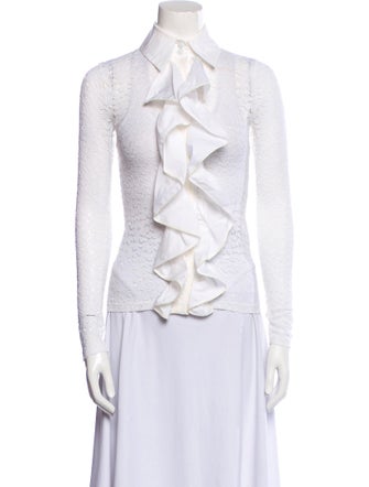 Chanel 2020 Long Sleeve Button-Up Top