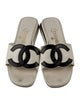Chanel Interlocking CC Logo Leather Slides