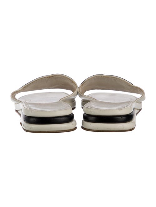 Chanel Interlocking CC Logo Leather Slides