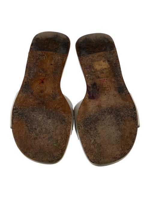 Chanel Interlocking CC Logo Leather Slides