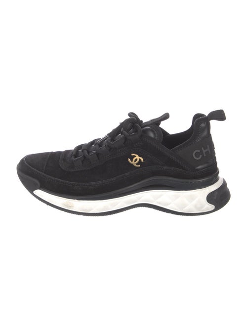 Chanel Interlocking CC Logo Suede Sneakers