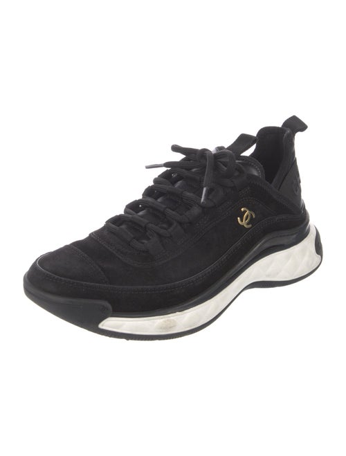 Chanel Interlocking CC Logo Suede Sneakers