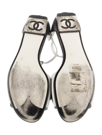 Chanel 2006 Interlocking CC Logo T-Strap Sandals