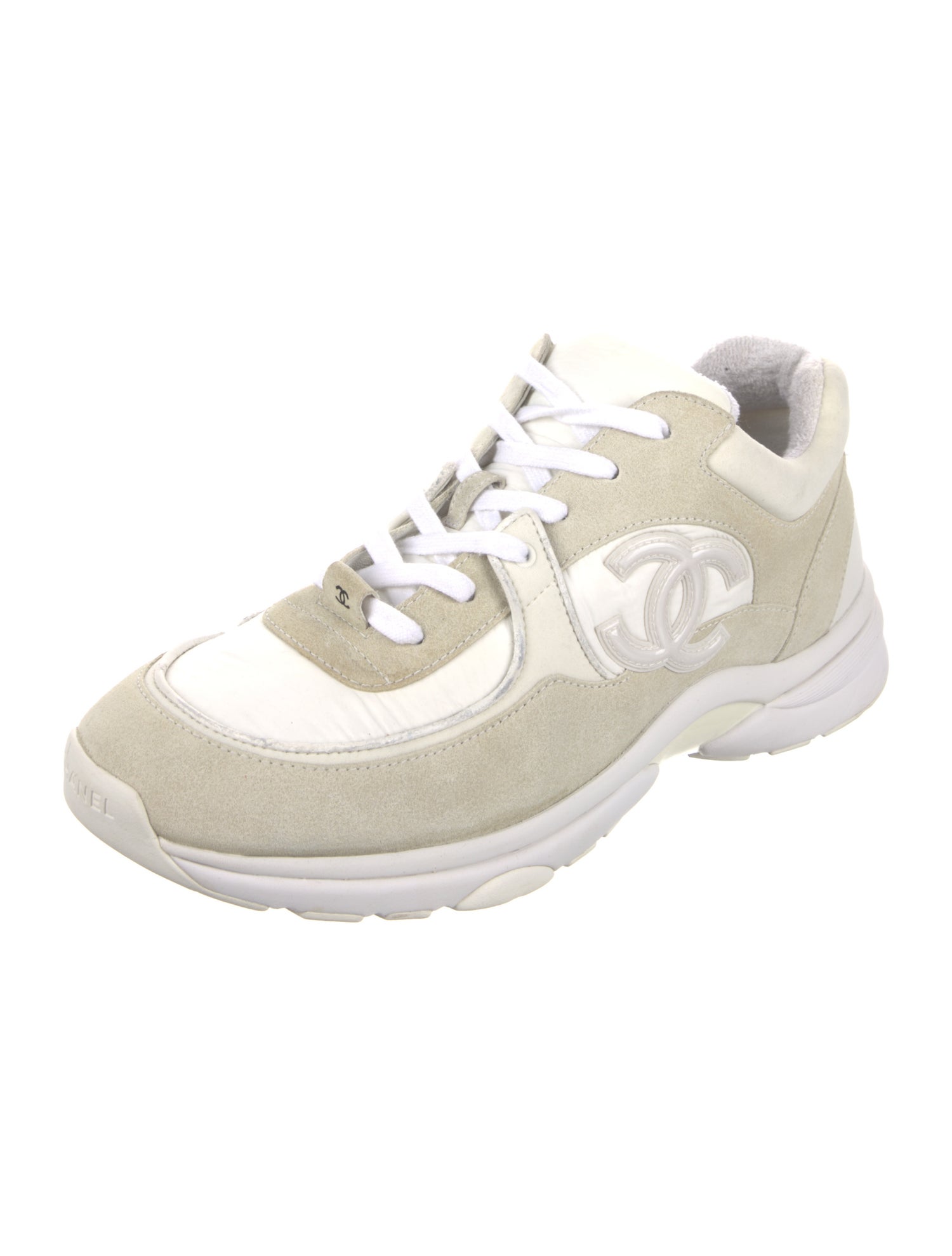 Chanel Interlocking CC Logo Suede Sneakers