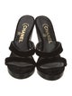 Chanel Interlocking CC Logo Velvet Slides